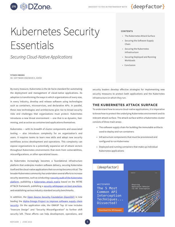 Kubernetes Security Essentials Refcard